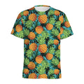 Exotic Tropical Pineapple Pattern Print Men's Athletic T-Shirt