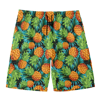 Exotic Tropical Pineapple Pattern Print Men's Swim Trunks