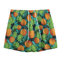 Exotic Tropical Pineapple Pattern Print Mesh Shorts