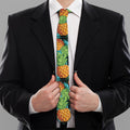 Exotic Tropical Pineapple Pattern Print Necktie