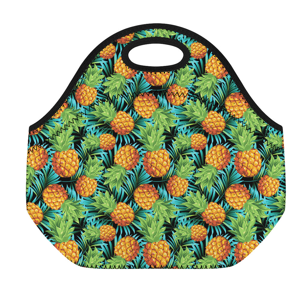 Exotic Tropical Pineapple Pattern Print Neoprene Lunch Bag