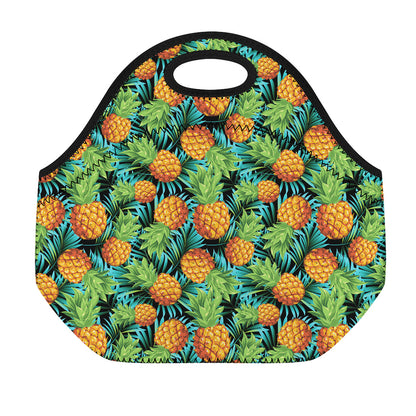 Exotic Tropical Pineapple Pattern Print Neoprene Lunch Bag