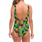 Exotic Tropical Pineapple Pattern Print One Piece Swimsuit