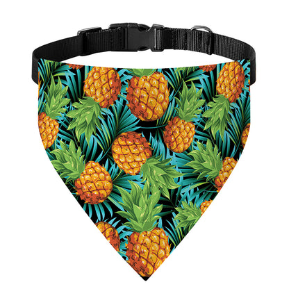 Exotic Tropical Pineapple Pattern Print Over The Collar Dog Bandana