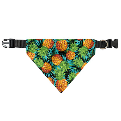 Exotic Tropical Pineapple Pattern Print Over The Collar Dog Bandana