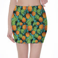 Exotic Tropical Pineapple Pattern Print Pencil Mini Skirt