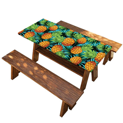 Exotic Tropical Pineapple Pattern Print Picnic Table Cover