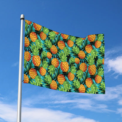 Exotic Tropical Pineapple Pattern Print Polyester Flag