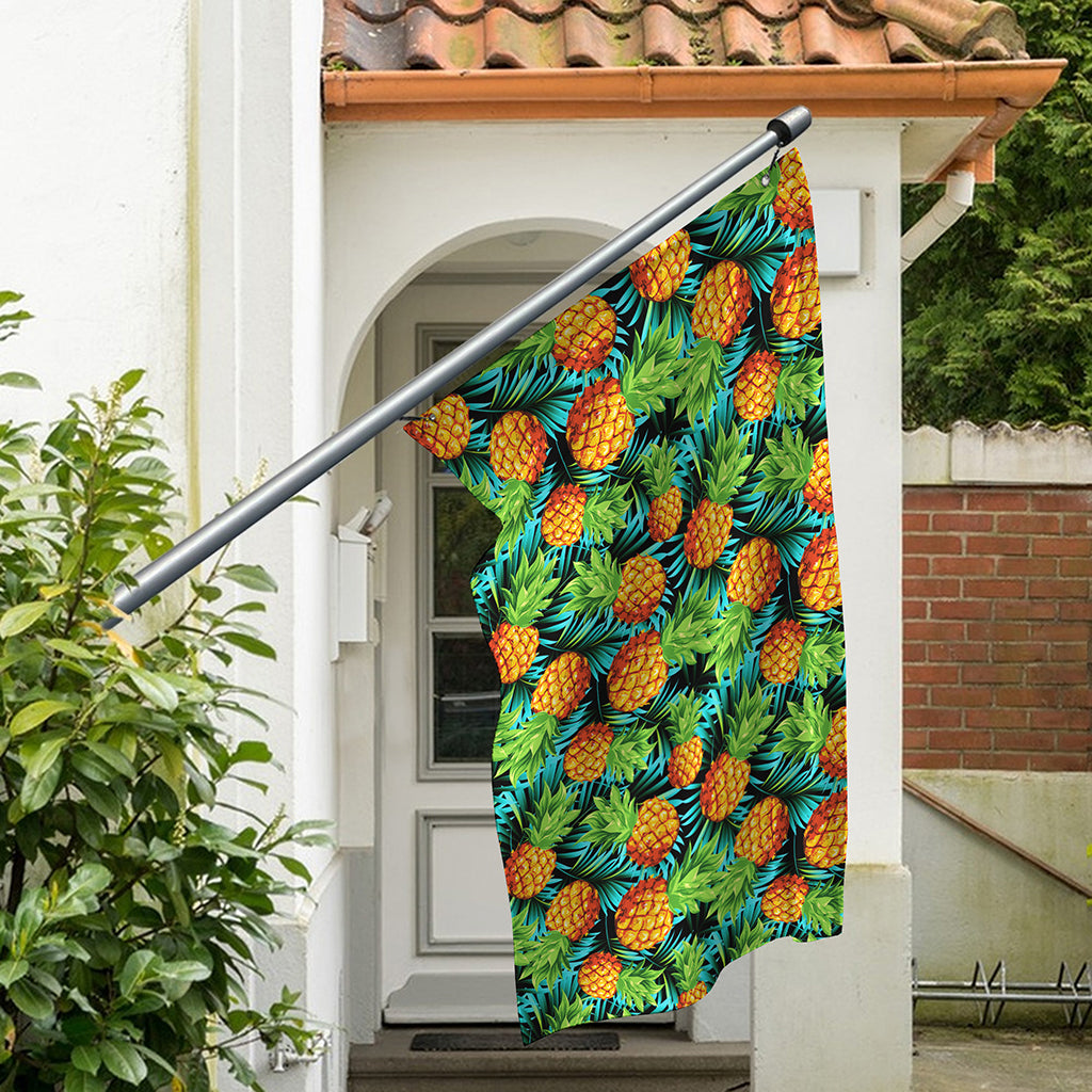 Exotic Tropical Pineapple Pattern Print Polyester Flag