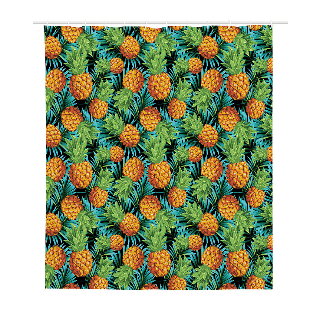 Exotic Tropical Pineapple Pattern Print Polyester Shower Curtain