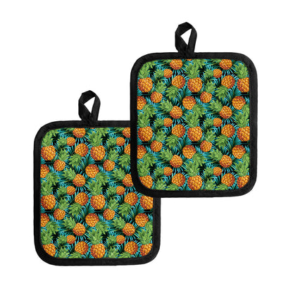 Exotic Tropical Pineapple Pattern Print Pot Holders