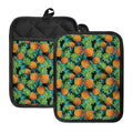 Exotic Tropical Pineapple Pattern Print Pot Holders With Pocket