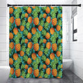 Exotic Tropical Pineapple Pattern Print Premium Shower Curtain