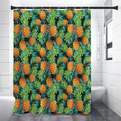 Exotic Tropical Pineapple Pattern Print Premium Shower Curtain