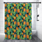 Exotic Tropical Pineapple Pattern Print Premium Shower Curtain