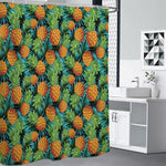 Exotic Tropical Pineapple Pattern Print Premium Shower Curtain