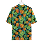 Exotic Tropical Pineapple Pattern Print Rayon Hawaiian Shirt