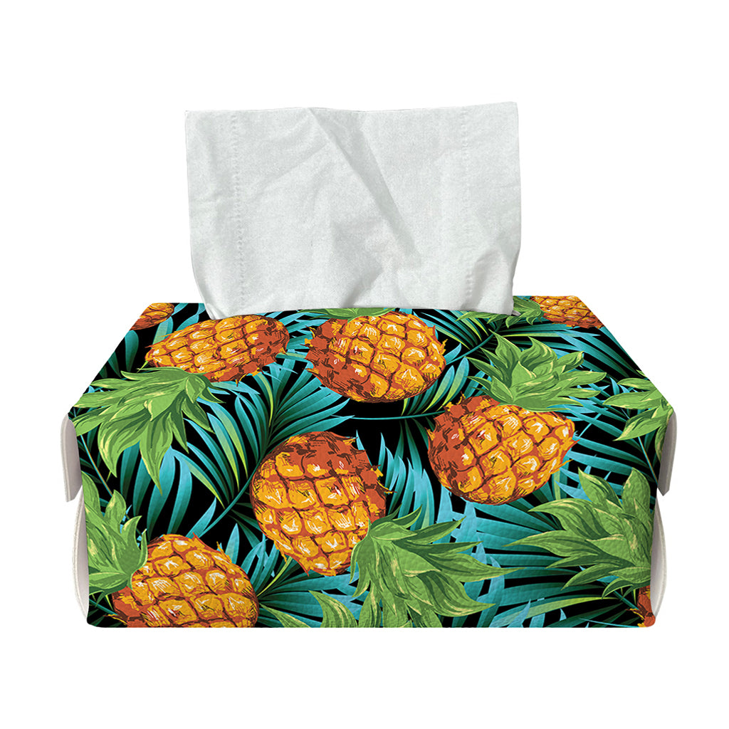 Exotic Tropical Pineapple Pattern Print Rectangle Tissue Box Cover