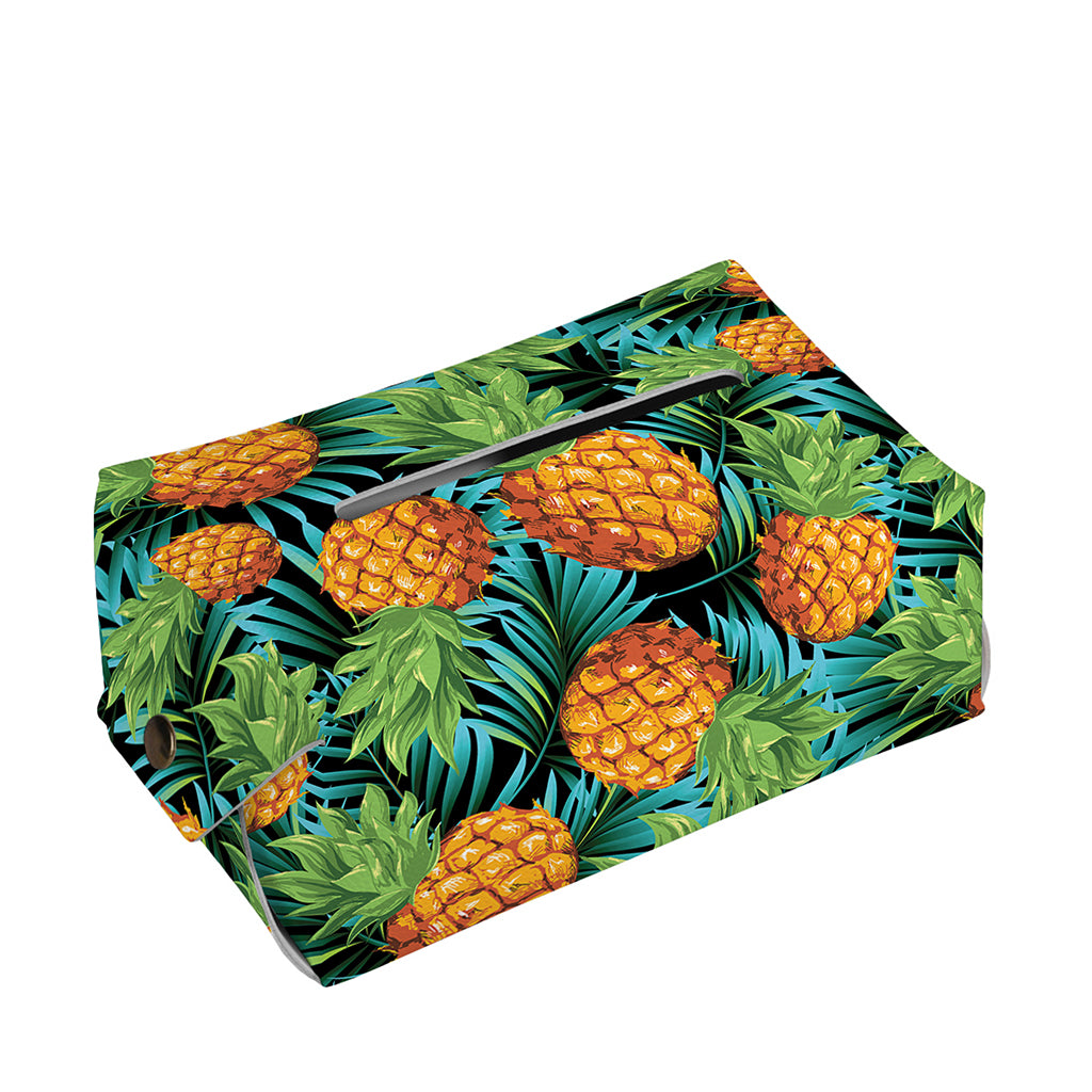 Exotic Tropical Pineapple Pattern Print Rectangle Tissue Box Cover