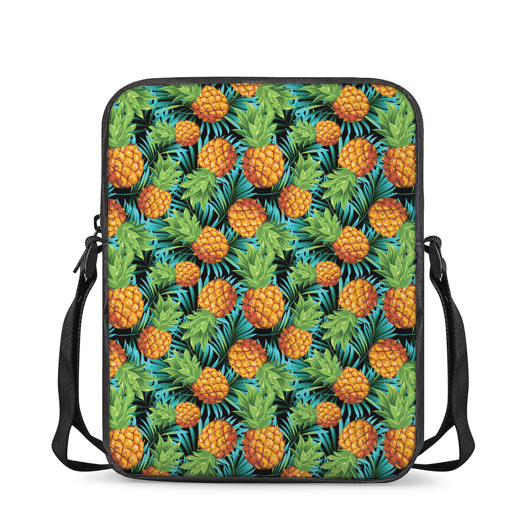 Exotic Tropical Pineapple Pattern Print Rectangular Crossbody Bag