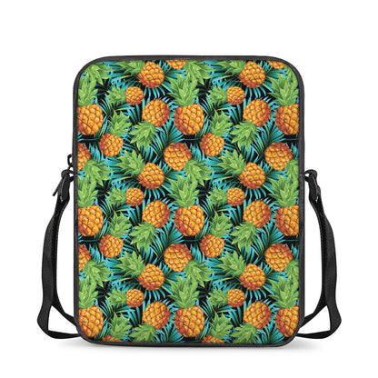 Exotic Tropical Pineapple Pattern Print Rectangular Crossbody Bag
