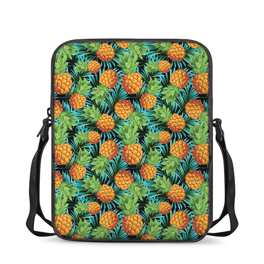 Exotic Tropical Pineapple Pattern Print Rectangular Crossbody Bag
