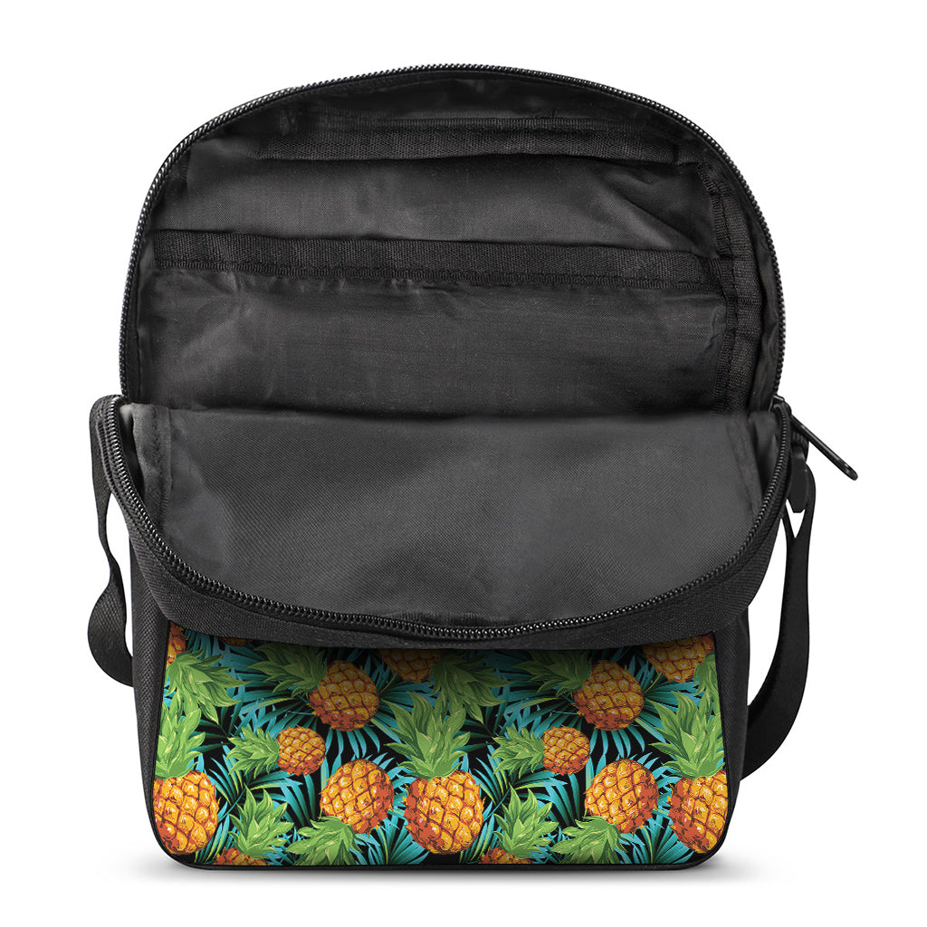 Exotic Tropical Pineapple Pattern Print Rectangular Crossbody Bag