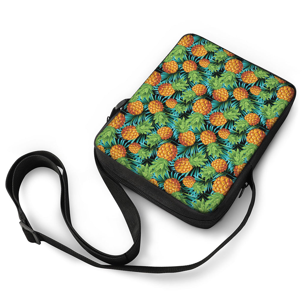 Exotic Tropical Pineapple Pattern Print Rectangular Crossbody Bag
