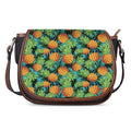 Exotic Tropical Pineapple Pattern Print Saddle Bag