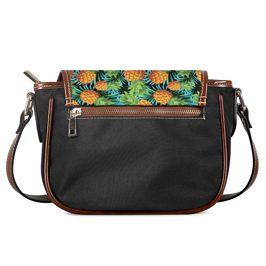 Exotic Tropical Pineapple Pattern Print Saddle Bag