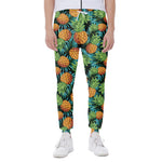Exotic Tropical Pineapple Pattern Print Scuba Joggers