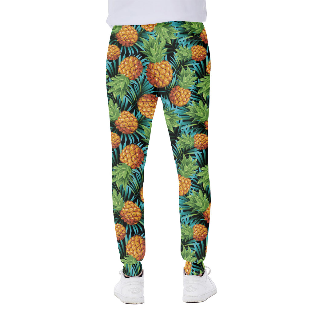 Exotic Tropical Pineapple Pattern Print Scuba Joggers