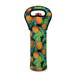 Exotic Tropical Pineapple Pattern Print Single Neoprene Wine Tote
