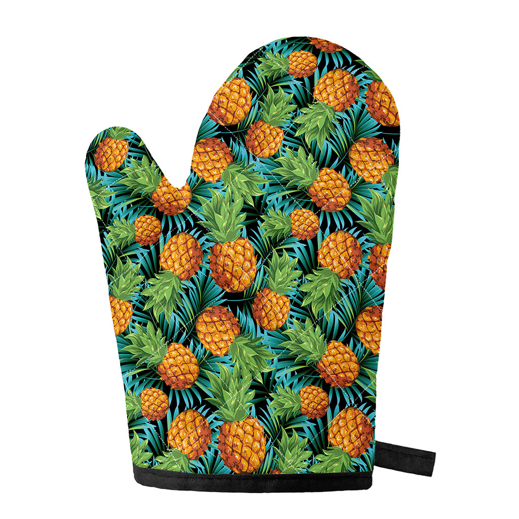 Exotic Tropical Pineapple Pattern Print Single Oven Mitt