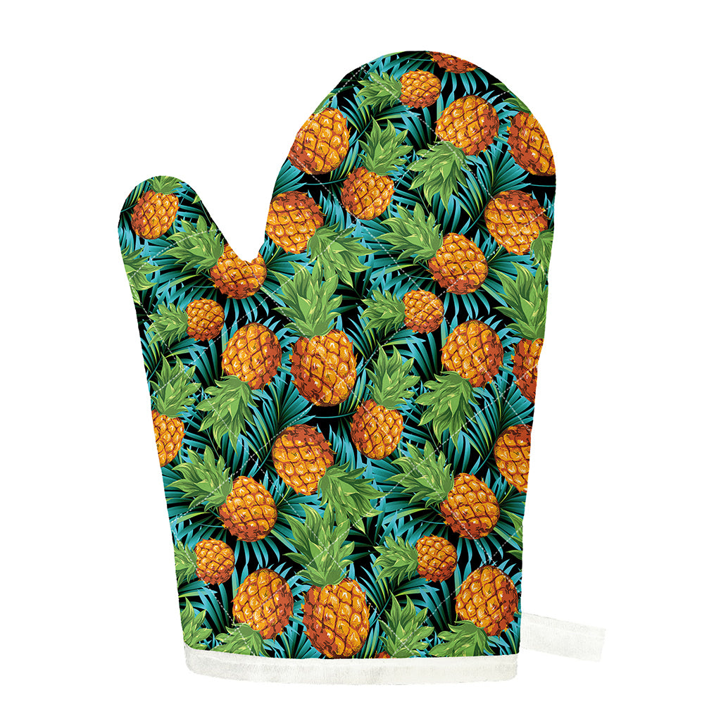 Exotic Tropical Pineapple Pattern Print Single Oven Mitt