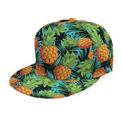 Exotic Tropical Pineapple Pattern Print Snapback Cap