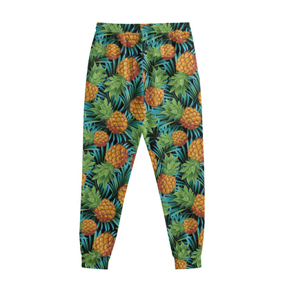 Exotic Tropical Pineapple Pattern Print Sweatpants