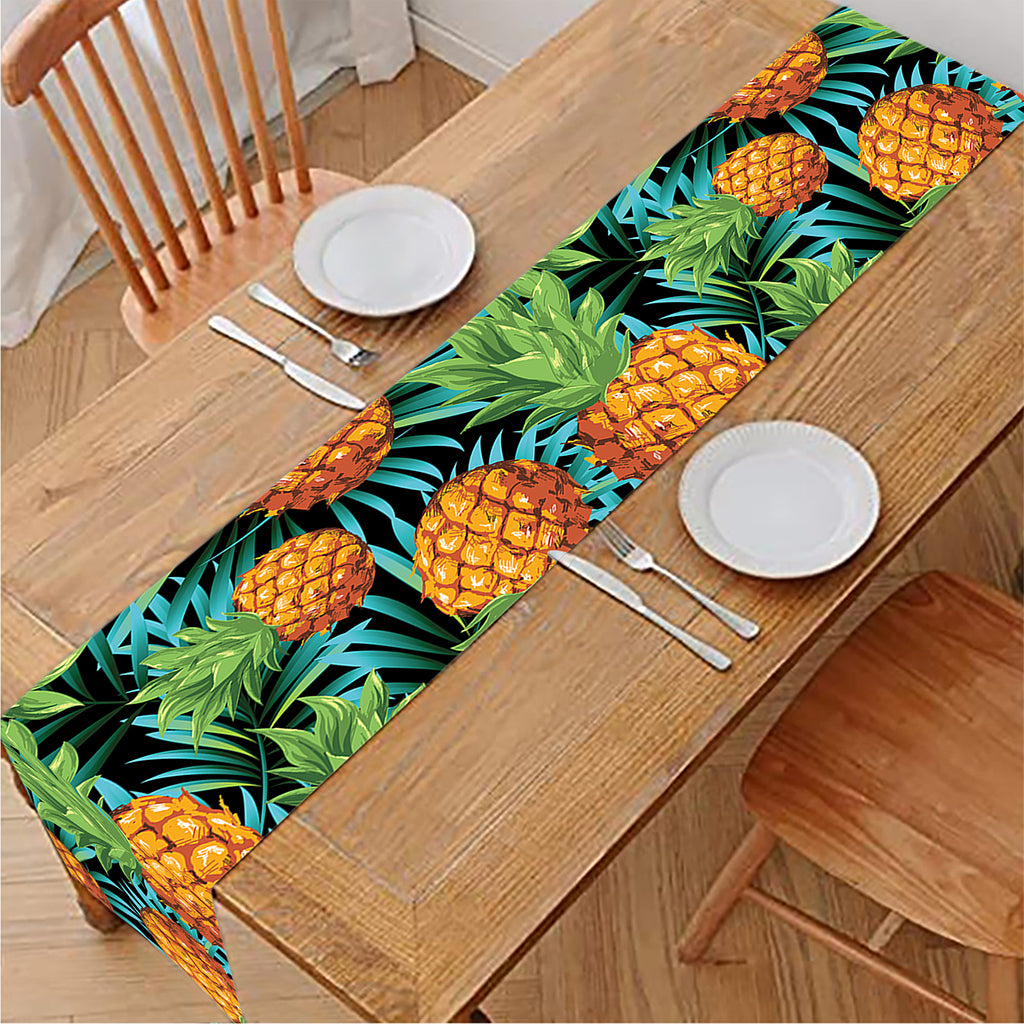 Exotic Tropical Pineapple Pattern Print Table Runner