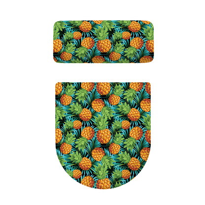 Exotic Tropical Pineapple Pattern Print Toilet Lid And Tank Cover Set