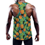 Exotic Tropical Pineapple Pattern Print Training Tank Top