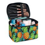 Exotic Tropical Pineapple Pattern Print Travel Makeup Bag