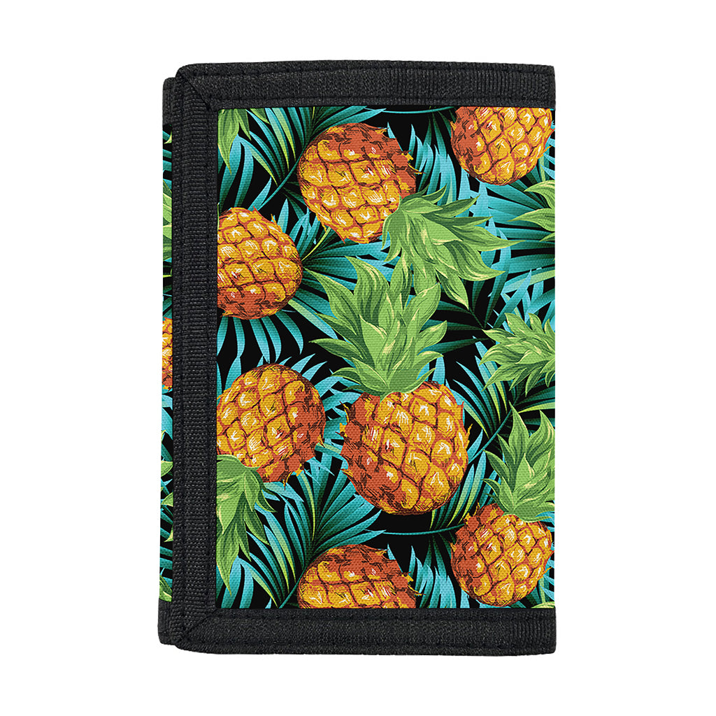 Exotic Tropical Pineapple Pattern Print Trifold Wallet
