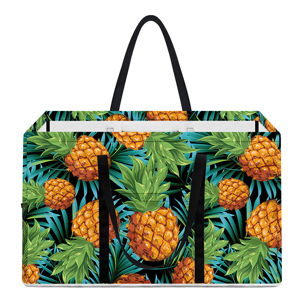 Exotic Tropical Pineapple Pattern Print Utility Tote Bag