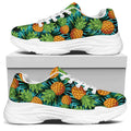 Exotic Tropical Pineapple Pattern Print White Chunky Shoes