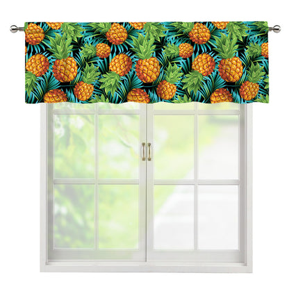 Exotic Tropical Pineapple Pattern Print Window Valance