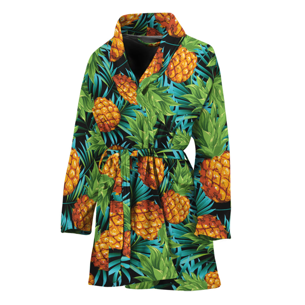 Exotic Tropical Pineapple Pattern Print Women's Bathrobe
