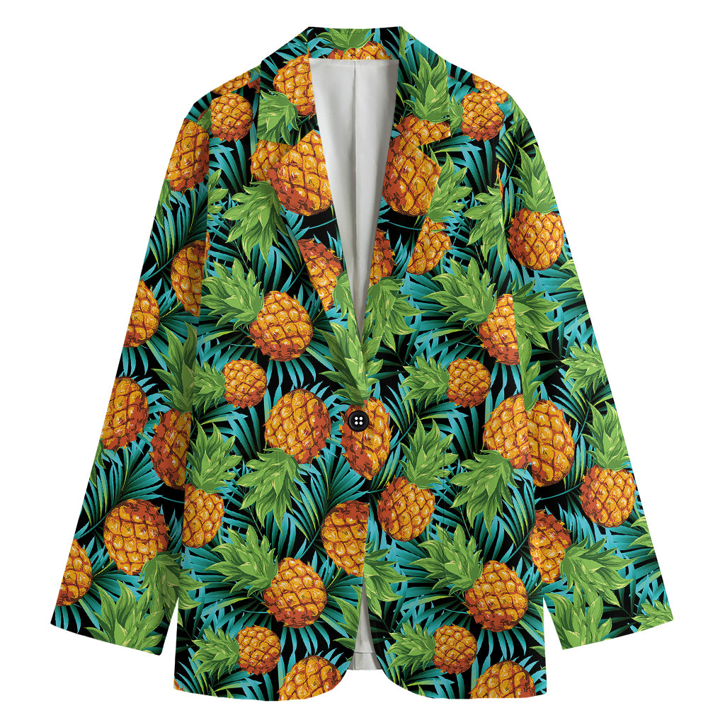 Exotic Tropical Pineapple Pattern Print Women's Blazer