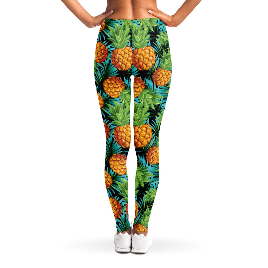 Exotic Tropical Pineapple Pattern Print Women's Leggings