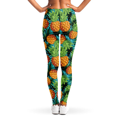 Exotic Tropical Pineapple Pattern Print Women's Leggings