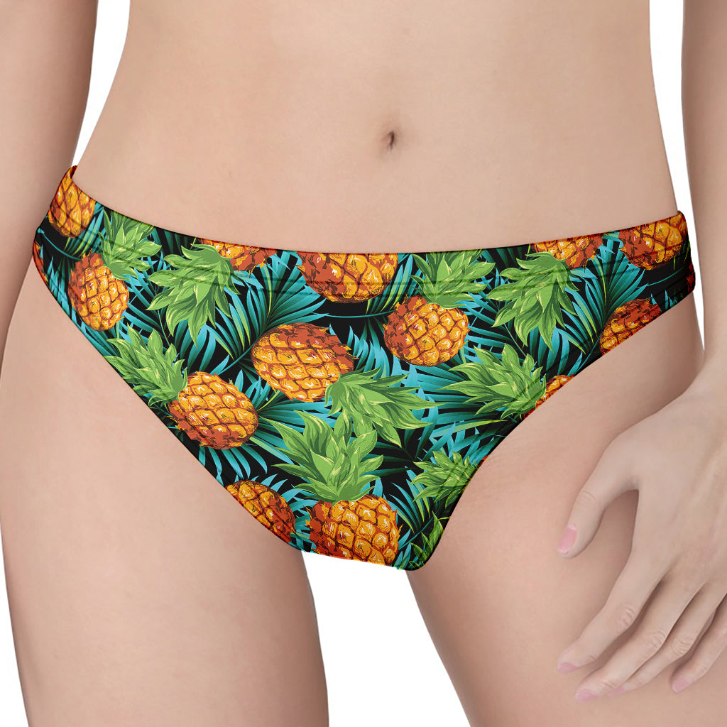 Exotic Tropical Pineapple Pattern Print Women's Thong